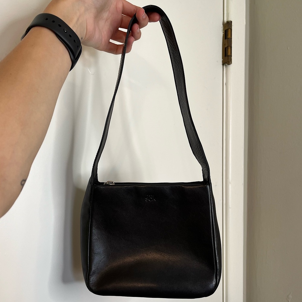 The Sak Genuine Leather Small Black Shoulder Bag